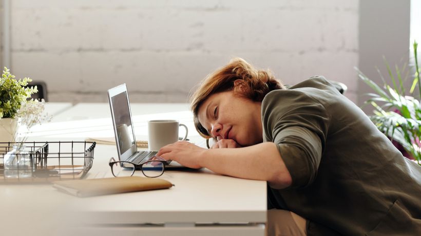 Employee sleeping