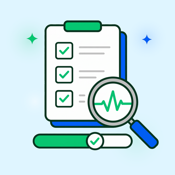 System checklist showing workflow gaps and health check review