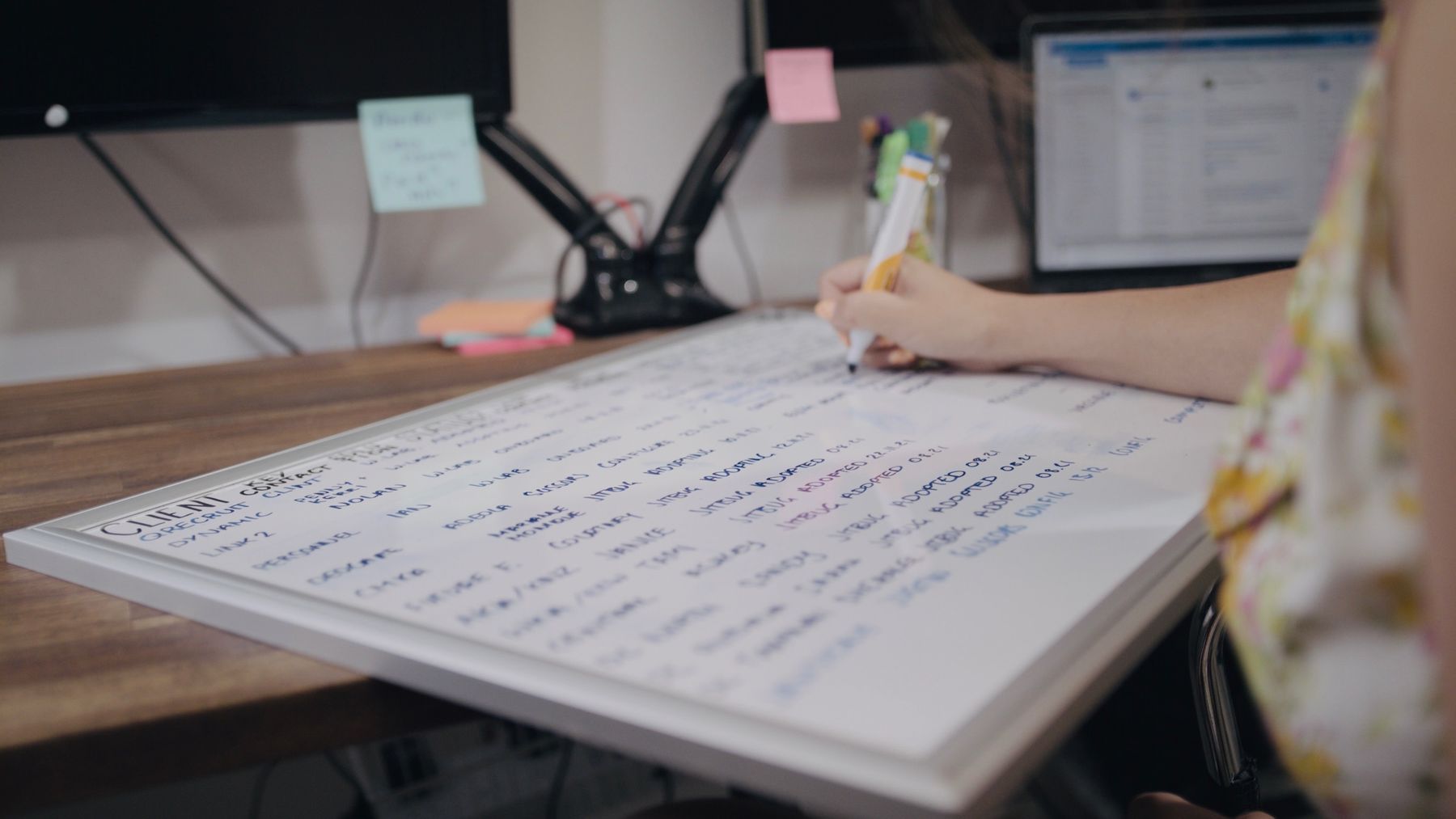 Writing on whiteboard