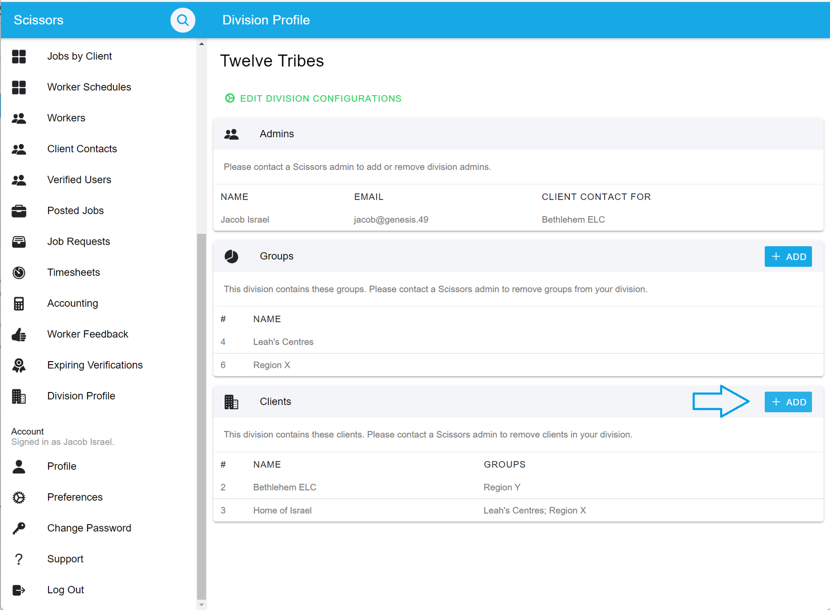 Adding new clients to Scissors 2