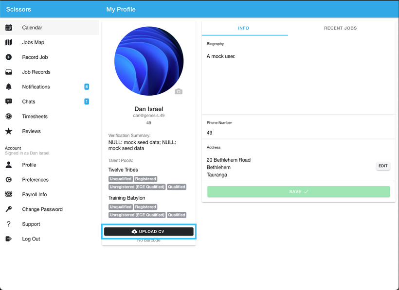 Adding your CV to your profile as a worker 2