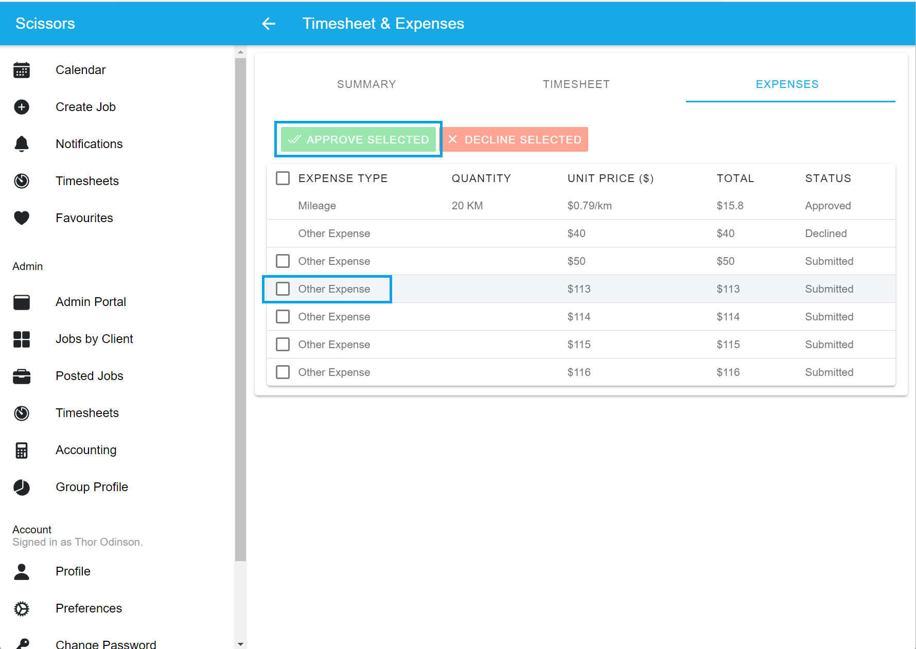 Confirming workers’ timesheets and expense claims as a client 3