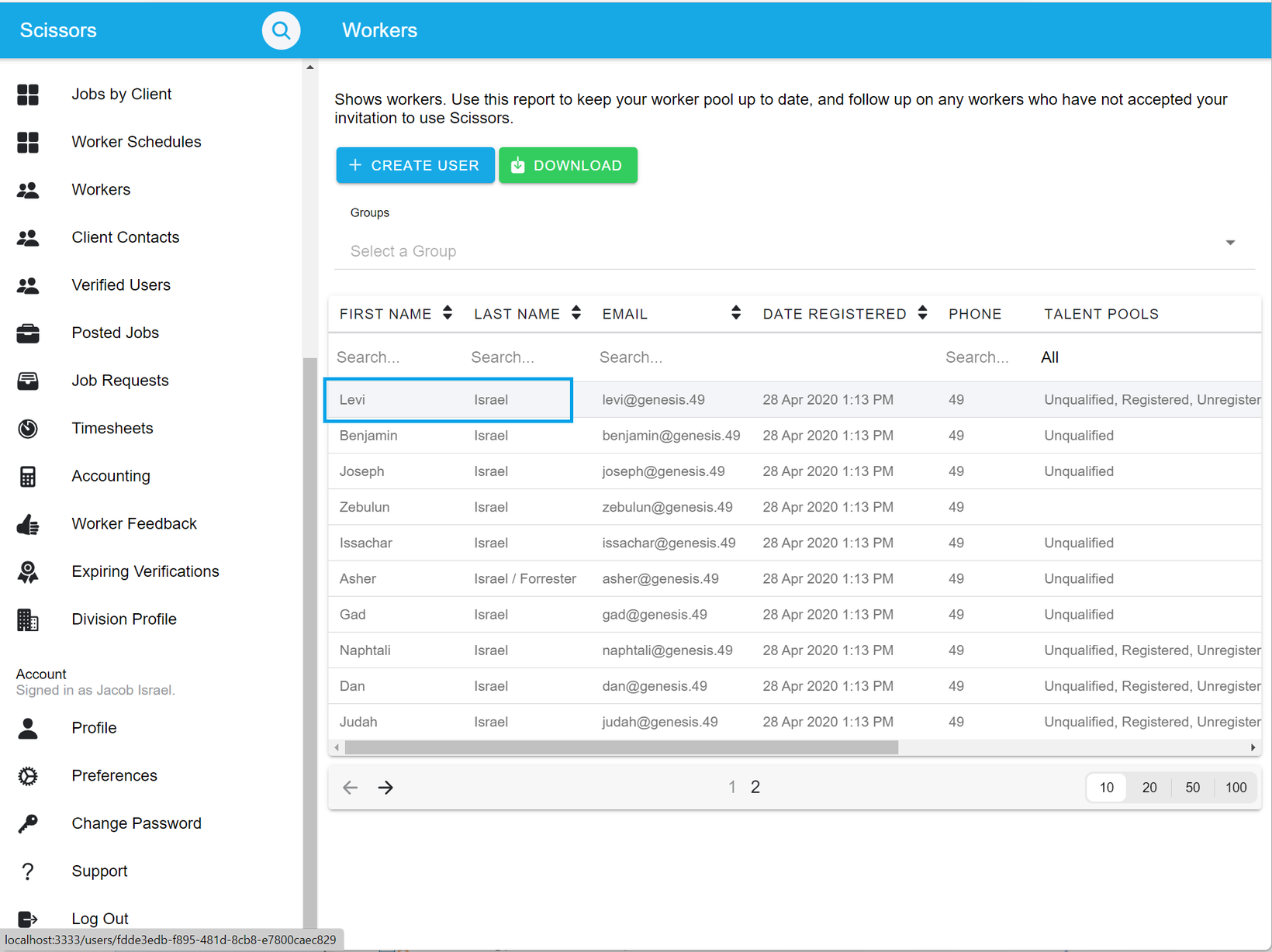 Editing unavailability on behalf a worker 2