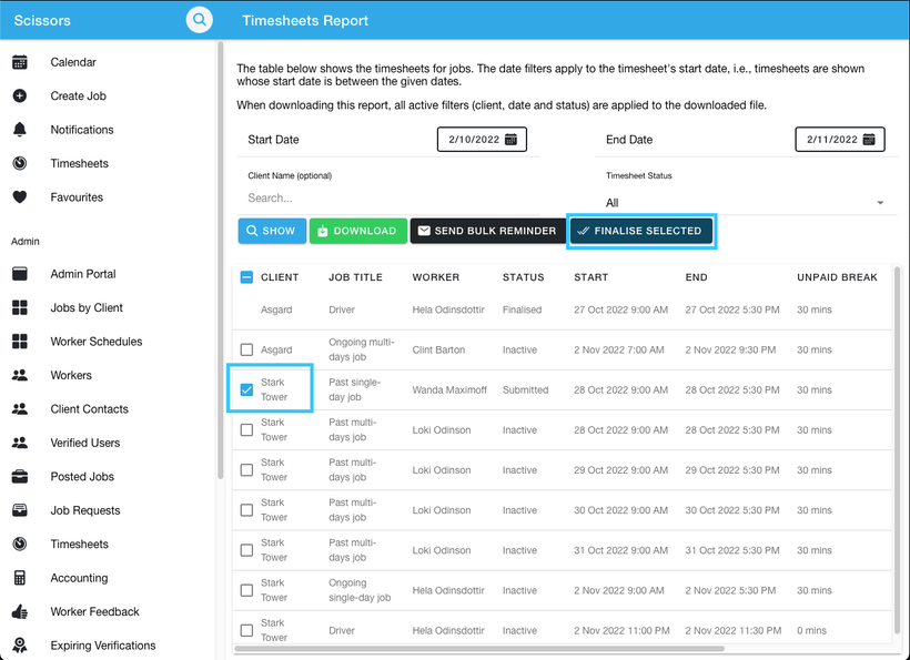 Finalising workers’ timesheets and expense claims 4