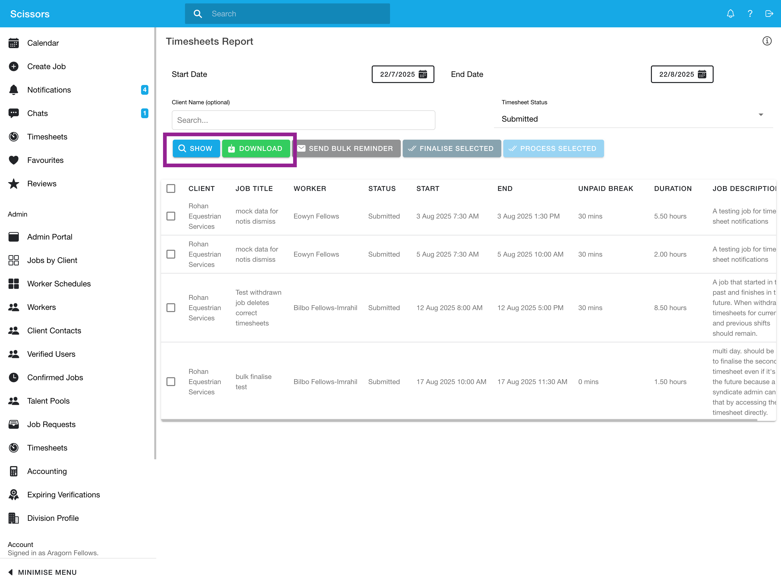 Sending timesheet reminders to clients 2 Sending timesheet reminders to clients 2