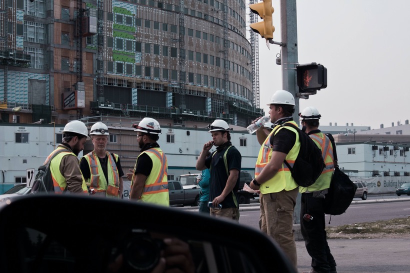 workers on street