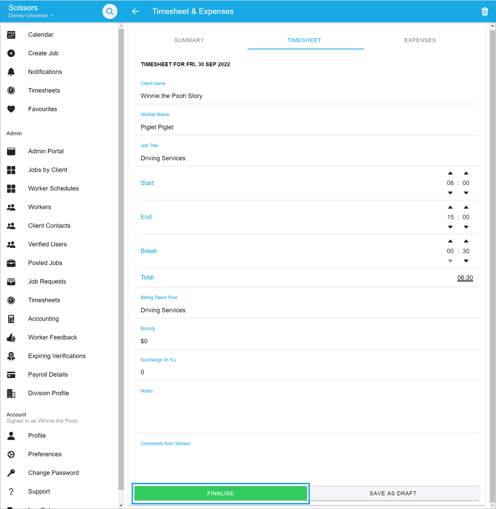 Submitting your timesheets and expense claims as a worker 3