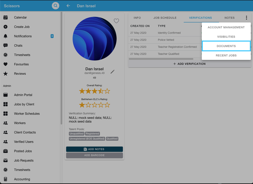 Uploading documents to a worker's profile 4