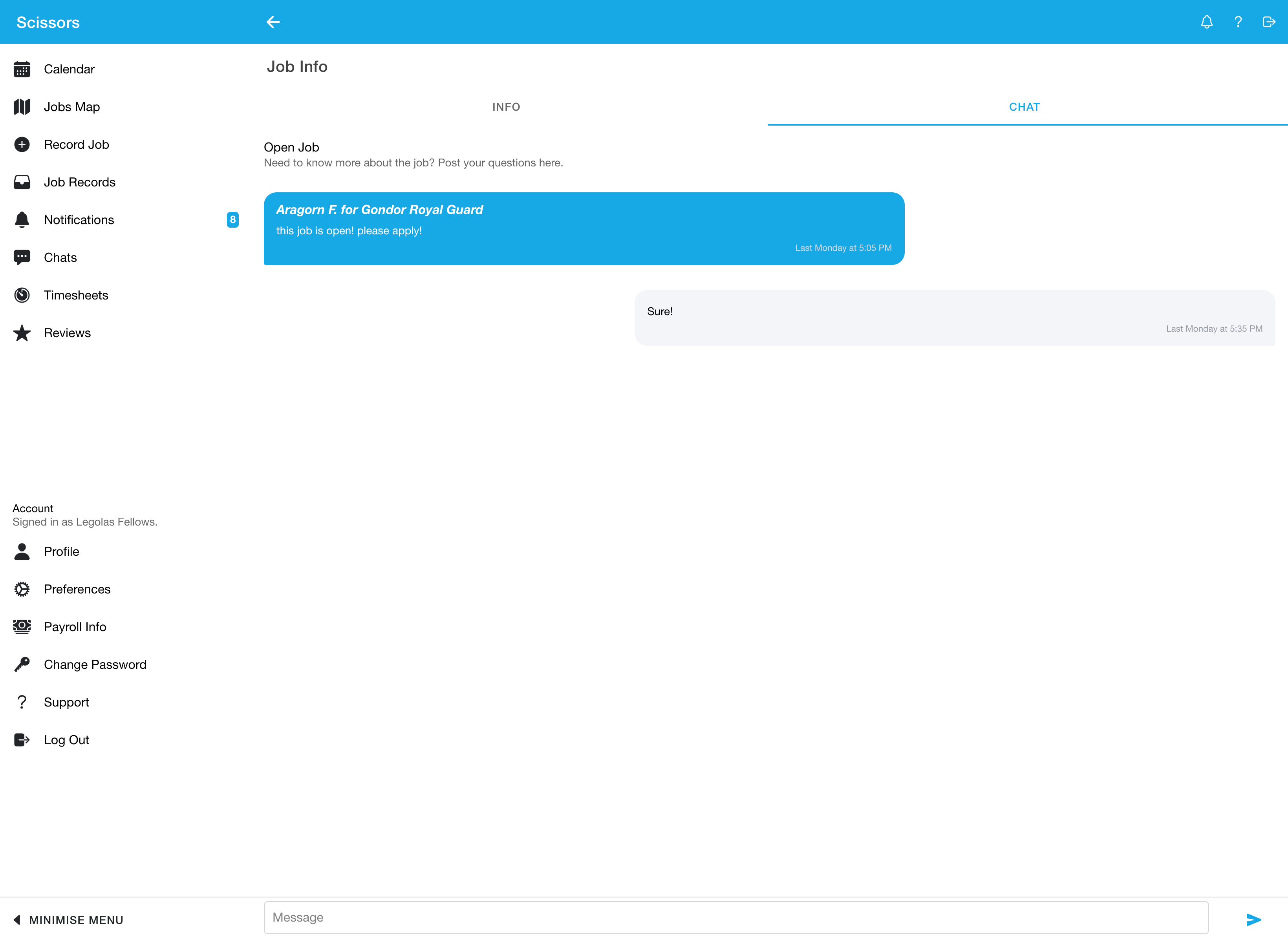 Using the Q&A feature as a worker 3