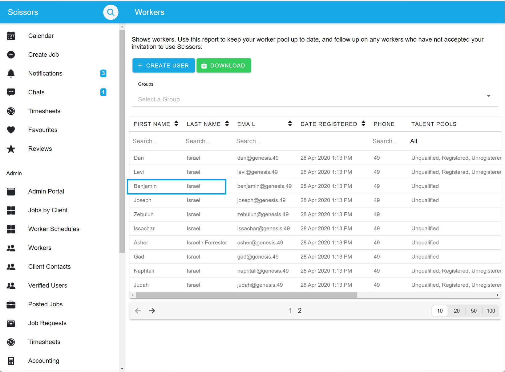 Verifying a worker's account 2