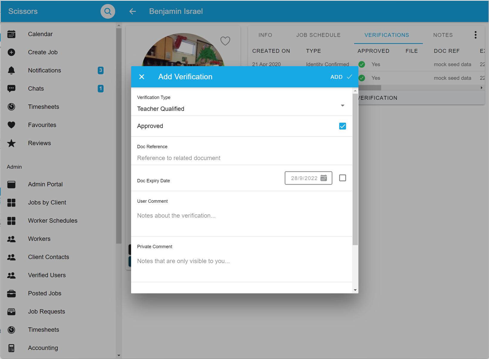 Verifying a worker's account 4